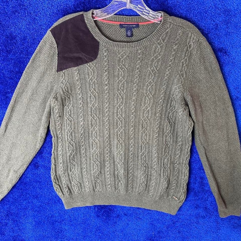 Tommy‎ Hilfiger grey cable knit sweater #winterknits kids vintage